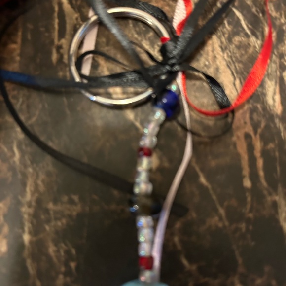 Colorful Ribbon and Bead Keychain - Picture 3 of 3